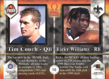 1999 Pacific Omega - Draft Class #10 Tim Couch / Ricky Williams Back