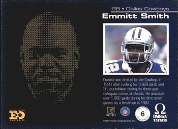 1999 Pacific Omega - EO Portraits #6 Emmitt Smith Back