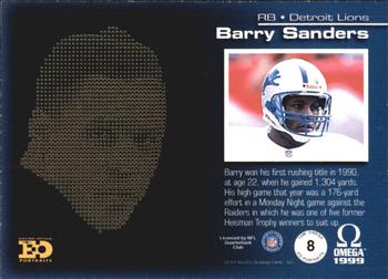 1999 Pacific Omega - EO Portraits #8 Barry Sanders Back