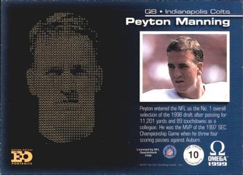 1999 Pacific Omega - EO Portraits #10 Peyton Manning Back