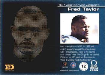 1999 Pacific Omega - EO Portraits #12 Fred Taylor Back