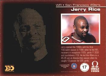1999 Pacific Omega - EO Portraits #17 Jerry Rice Back