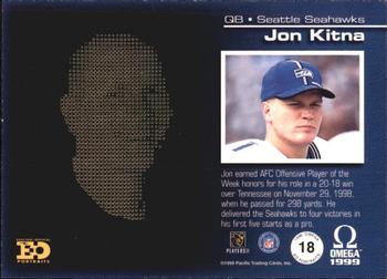 1999 Pacific Omega - EO Portraits #18 Jon Kitna Back
