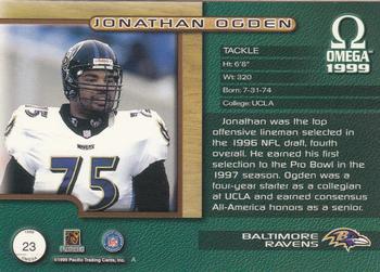 1999 Pacific Omega - Gold #23 Jonathan Ogden Back