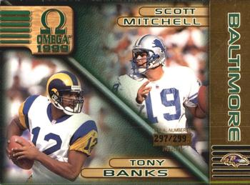 1999 Pacific Omega - Gold #24 Tony Banks / Scott Mitchell Front