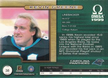 1999 Pacific Omega - Gold #38 Kevin Greene Back