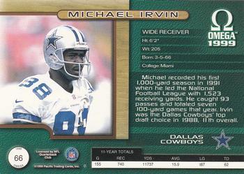 1999 Pacific Omega - Gold #66 Michael Irvin Back