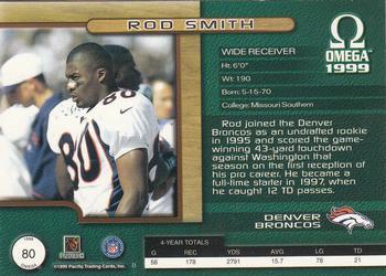 1999 Pacific Omega - Gold #80 Rod Smith Back