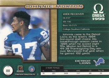 1999 Pacific Omega - Gold #88 Johnnie Morton Back