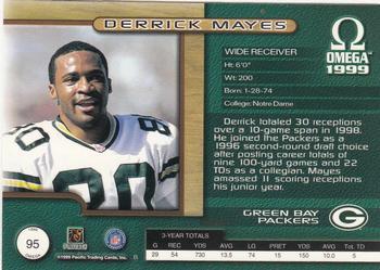 1999 Pacific Omega - Gold #95 Derrick Mayes Back