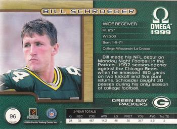 1999 Pacific Omega - Gold #96 Bill Schroeder Back