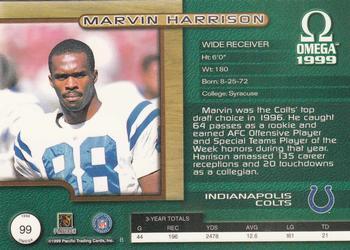 1999 Pacific Omega - Gold #99 Marvin Harrison Back
