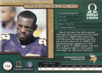 1999 Pacific Omega - Gold #134 David Palmer Back
