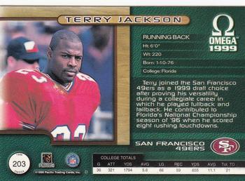 1999 Pacific Omega - Gold #203 Terry Jackson Back