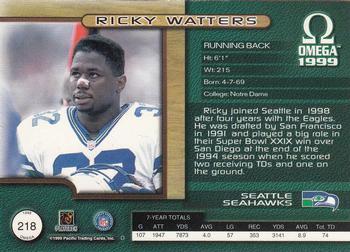1999 Pacific Omega - Gold #218 Ricky Watters Back