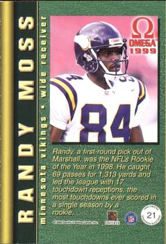 1999 Pacific Omega - Gridiron Masters #21 Randy Moss Back