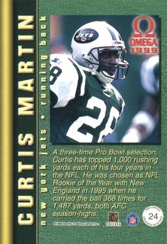 1999 Pacific Omega - Gridiron Masters #24 Curtis Martin Back