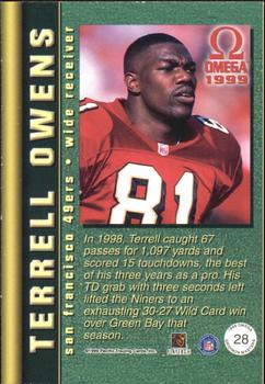 1999 Pacific Omega - Gridiron Masters #28 Terrell Owens Back