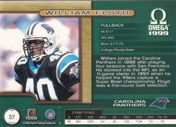 1999 Pacific Omega - Platinum Blue #37 William Floyd Back