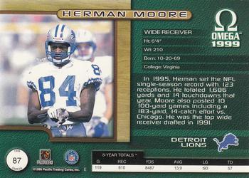 1999 Pacific Omega - Platinum Blue #87 Herman Moore Back