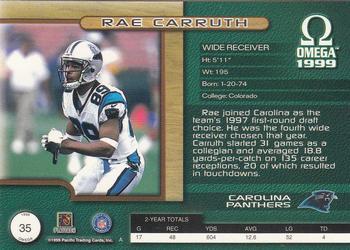 1999 Pacific Omega - Premiere Date #35 Rae Carruth Back