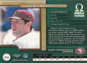 1999 Pacific Omega - Premiere Date #209 Steve Young Back