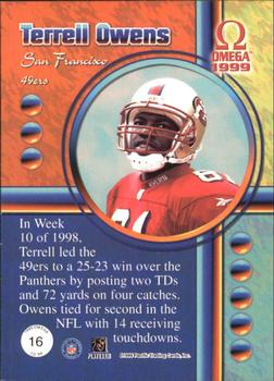 1999 Pacific Omega - TD 99 #16 Terrell Owens Back