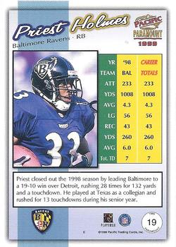 1999 Pacific Paramount - Copper #19 Priest Holmes Back