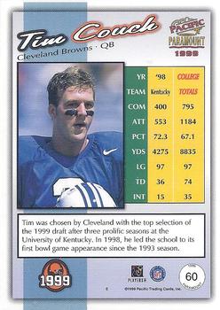 1999 Pacific Paramount - Copper #60 Tim Couch Back