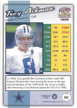 1999 Pacific Paramount - Copper #66 Troy Aikman Back