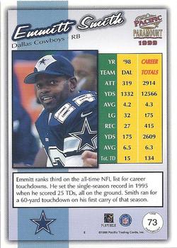1999 Pacific Paramount - Copper #73 Emmitt Smith Back