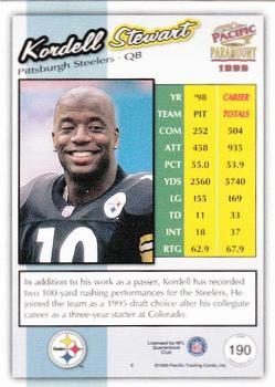 1999 Pacific Paramount - Copper #190 Kordell Stewart Back