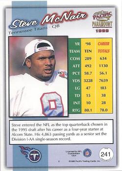 1999 Pacific Paramount - Copper #241 Steve McNair Back