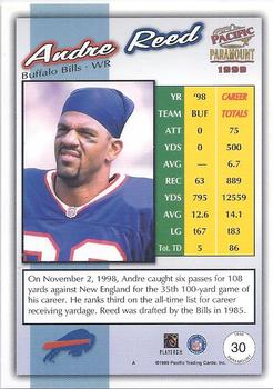 1999 Pacific Paramount - Gold #30 Andre Reed Back
