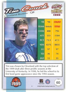 1999 Pacific Paramount - Gold #60 Tim Couch Back