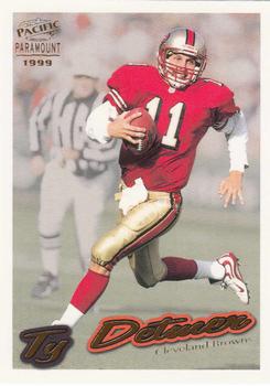 1999 Pacific Paramount - Gold #61 Ty Detmer Front
