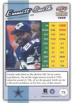 1999 Pacific Paramount - Gold #73 Emmitt Smith Back
