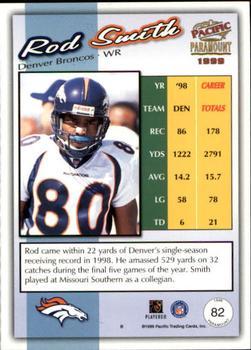 1999 Pacific Paramount - Gold #82 Rod Smith Back
