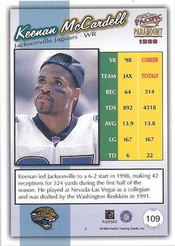 1999 Pacific Paramount - Gold #109 Keenan McCardell Back