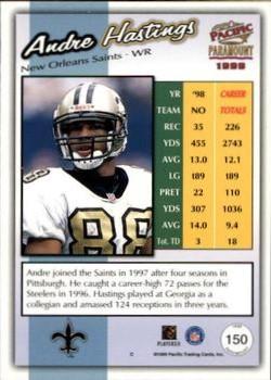 1999 Pacific Paramount - Gold #150 Andre Hastings Back