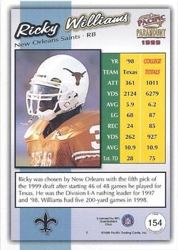 1999 Pacific Paramount - Gold #154 Ricky Williams Back