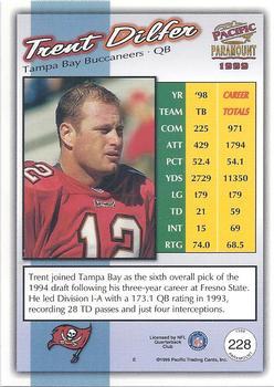 1999 Pacific Paramount - Gold #228 Trent Dilfer Back