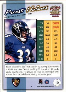1999 Pacific Paramount - HoloGold #19 Priest Holmes Back