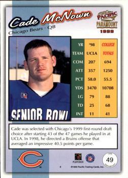 1999 Pacific Paramount - HoloGold #49 Cade McNown Back