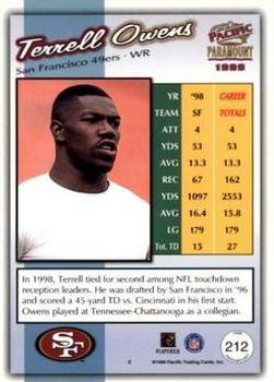 1999 Pacific Paramount - HoloGold #212 Terrell Owens Back