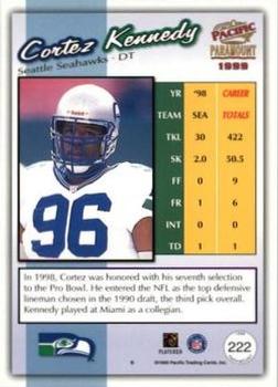 1999 Pacific Paramount - HoloGold #222 Cortez Kennedy Back