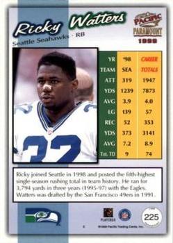 1999 Pacific Paramount - HoloGold #225 Ricky Watters Back