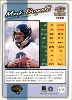1999 Pacific Paramount - HoloSilver #108 Mark Brunell Back