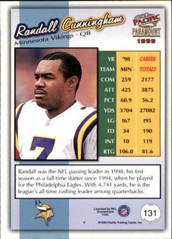 1999 Pacific Paramount - HoloSilver #131 Randall Cunningham Back