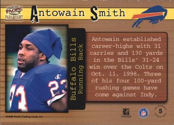 1999 Pacific Paramount - Personal Bests #5 Antowain Smith Back